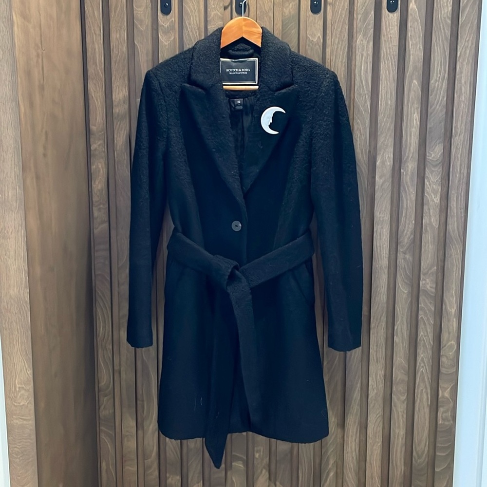 Scotch & Soda one button belted coat